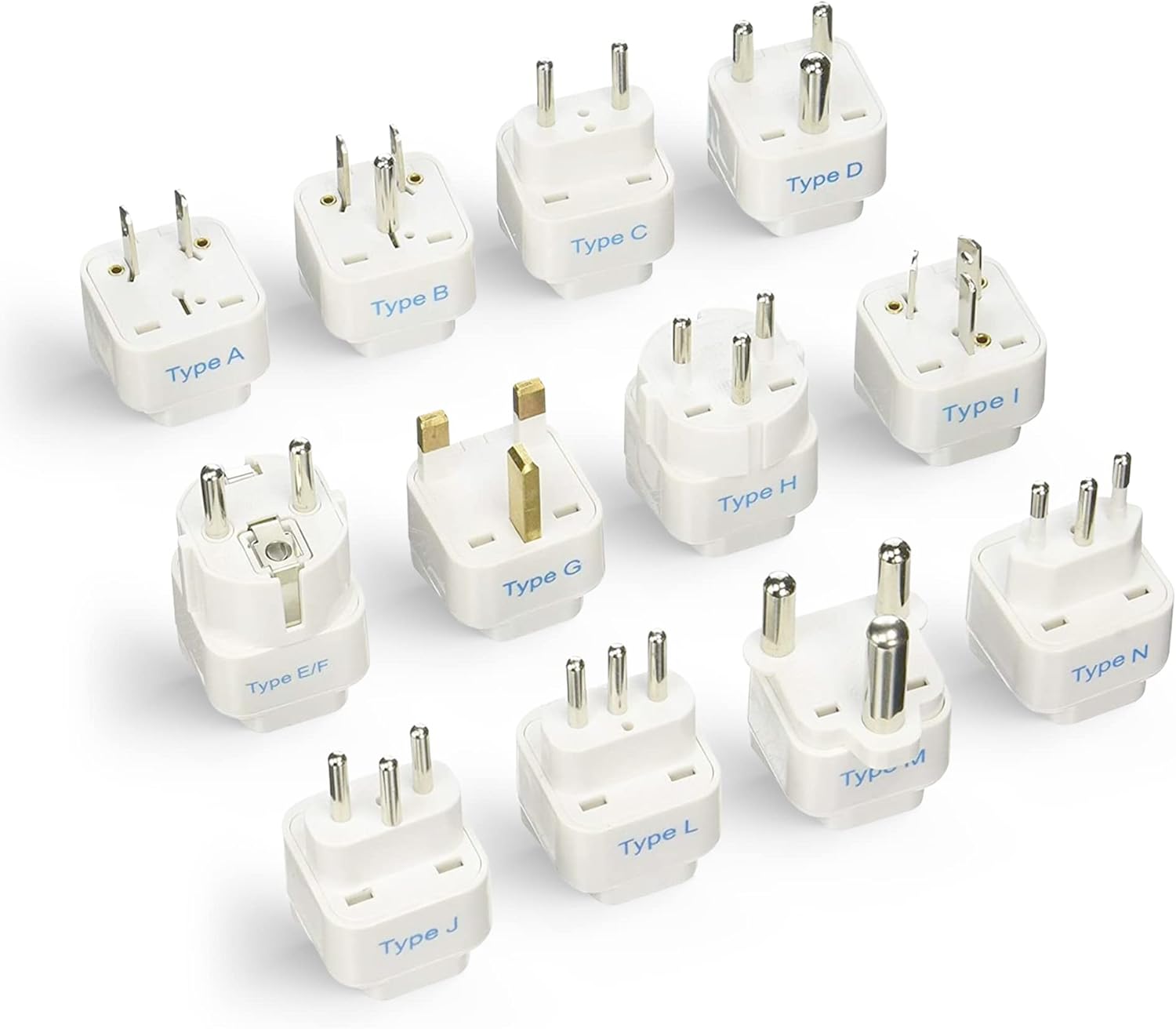 Ceptics Travel Adapter with Types A-M Plugs, Travel Plug Adapter Set Compatible with Power Sockets in All Continents, Compact World International Plug Adaptor Kit, Set of 12,GP-12PK