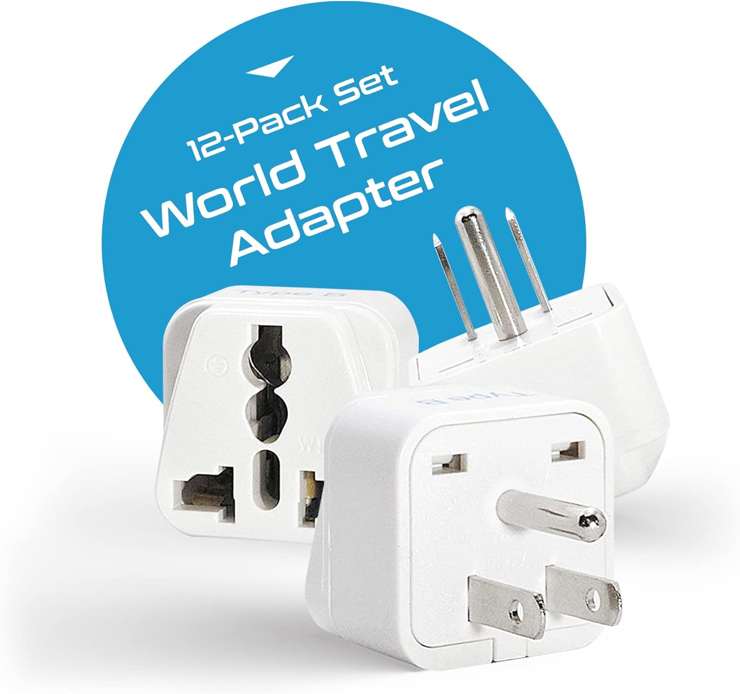 Ceptics Travel Adapter with Types A-M Plugs, Travel Plug Adapter Set Compatible with Power Sockets in All Continents, Compact World International Plug Adaptor Kit, Set of 12,GP-12PK - Image 2